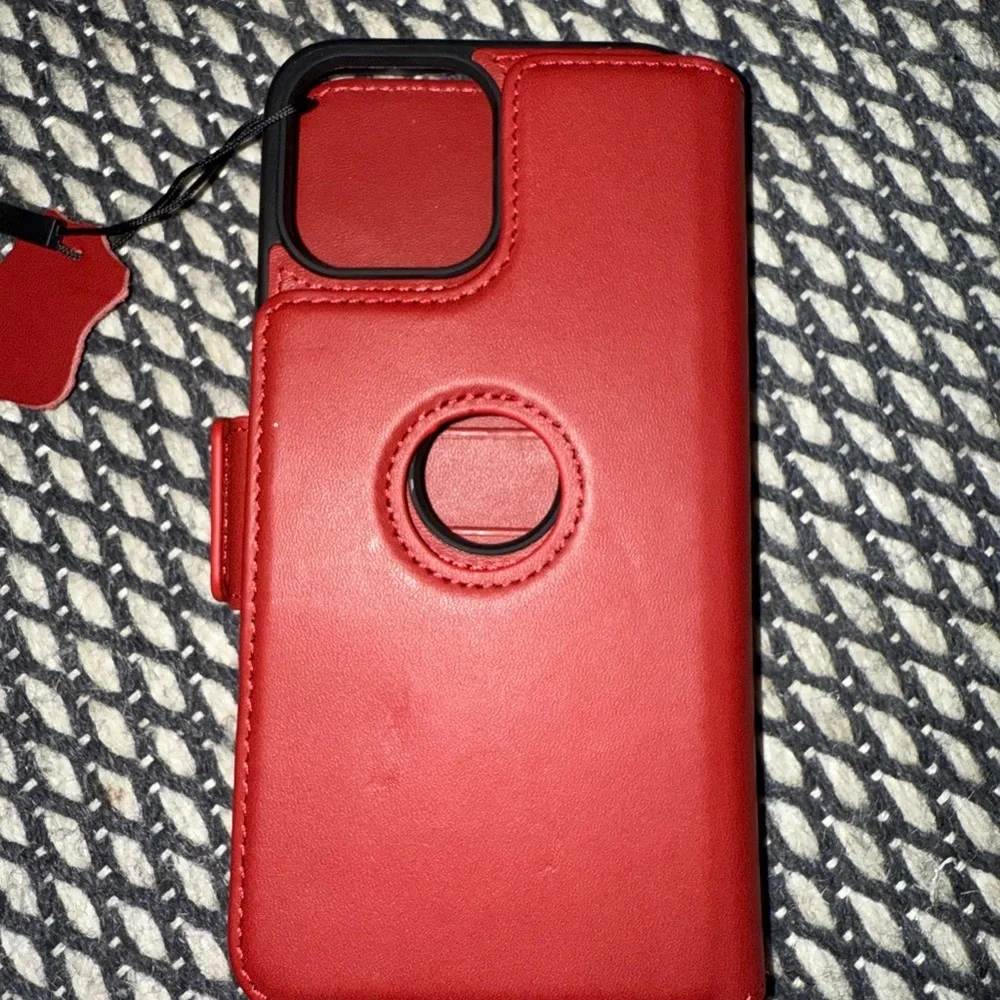 WENSELLE Luxury Red Leather Wallet Phone Case with MagSafe & Card Slots